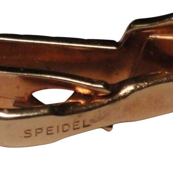 Vintage Speidel Gold Tone Tie Clip Carnelian Stone Intaglio Design Roman Warrior - Picture 5 of 8